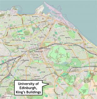 Map of Edinburgh, showing location of King's Buildings